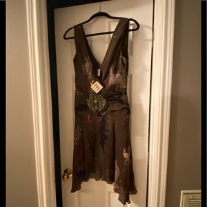 Haute Hippie Dress Olive Green Dress 100% Silk NWT